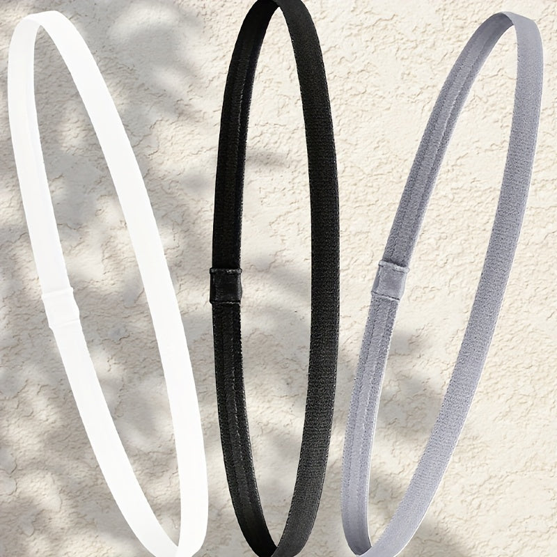 3pcs Solid Sports Headband Yoga Non slip Elastic Yoga Headband