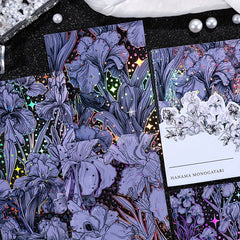 5pcs Flower Series Bronzing Silver Laser Sticker Set for DIY Decor