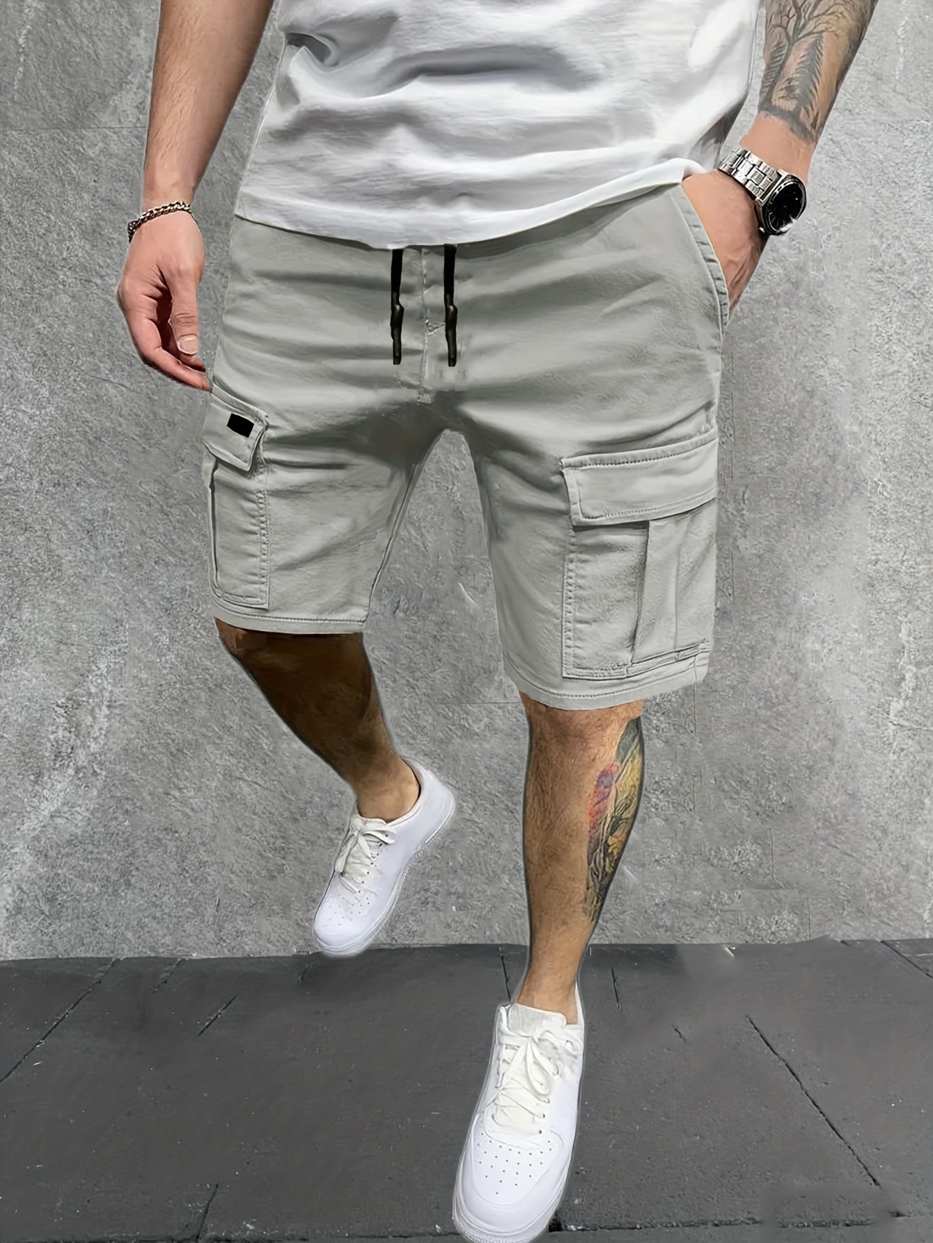 Men's Cargo Shorts Active Elastic Waist Sports Shorts