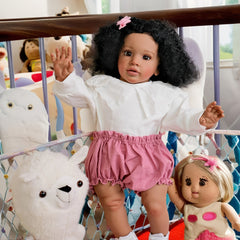 Realistic 66cm Doll with Long Curly Hair & Lace Outfit Collectible Doll