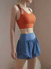 Criss Cross Straps Sporty Bra High Stretch