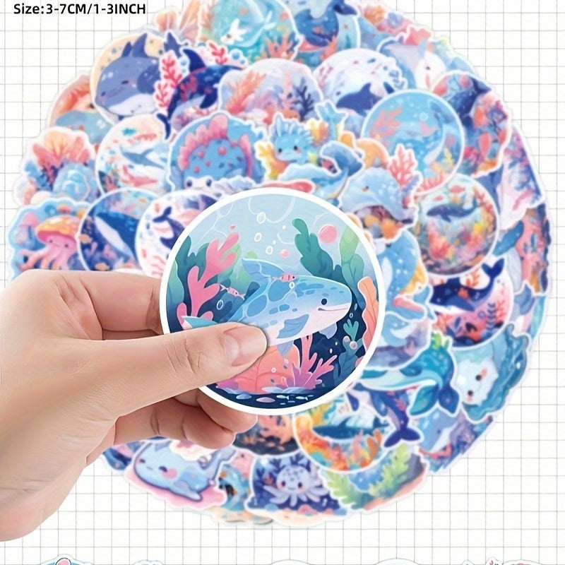 50pcs Cartoon Marine Life Graffiti Stickers DIY Stickers