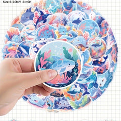 50pcs Cartoon Marine Life Graffiti Stickers DIY Stickers
