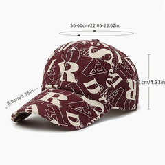 Vintage Letter Print Baseball Cap Unisex Hip Hop Couple Sun Hat Classic