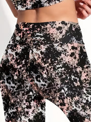 Printed Yoga Crop Top & High Waist Leggings Set