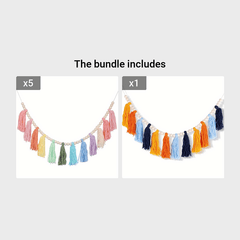 Colorful Tassel Garland Banner Birthday Decor Boho Wall Hangings