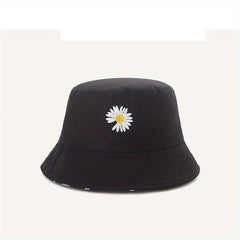 Double Sided Sun Hat with Daisy Embroidery for Men