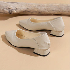 Women's Chunky Heel Point Toe Slip On Shoes