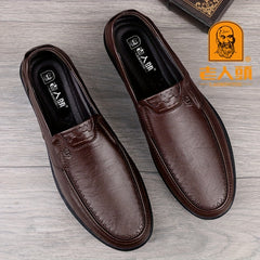 Men's Old Man Logo Loafer Shoes Non-slip Slip On
