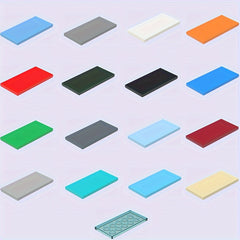 8-12 Years Building Blocks Set 9pcs Low Wall Flat Plate Bricks ABS Plastic