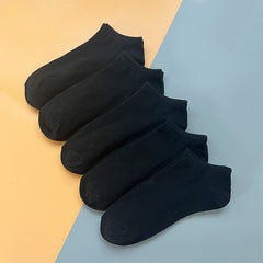 5 Pairs Low Cut Ankle Solid Socks Women's Stockings