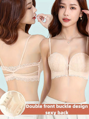 Lace Push Up Bra Front Buckle Comfy & Breathable Underwear