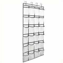 24 Grid Large Transparent Door Shoe Rack with Crystal Pocket, Wardrobe Hangers