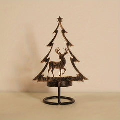 Christmas Candlestick Wrought Iron Desk Ornament
