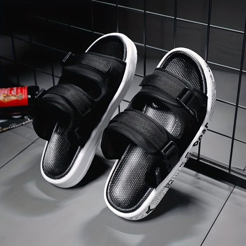 Men's Open Toe Hook And Loop Sandals Non Slip Summer Beach Shoes