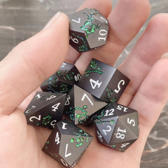 Metal Texture Petal Dice Set Heavy Metal Design for Collection
