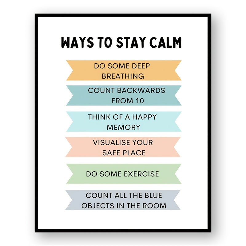 Calm Down & Stay Centered Poster - Coping Skills