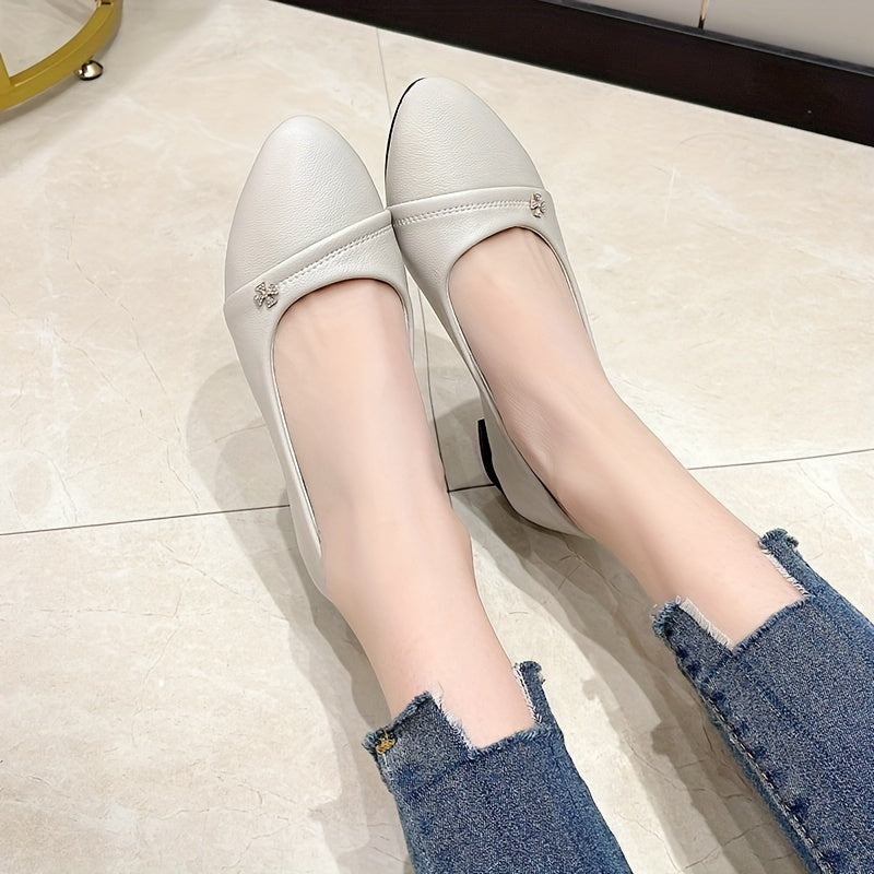 Women's Low Heel Slip-On Pointed Toe Shoes