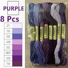 8pcs Embroidery Thread Cross Stitch Floss Kit DIY Sewing Th