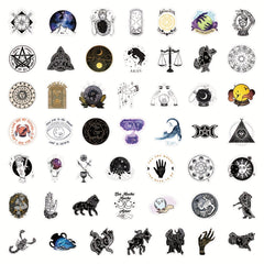 50Pcs Astrology Series Graffiti Stickers for Laptop Suitcase Skateboard DIY Deco