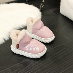 Girls' Slip On Fleece House Shoes Non Slip Soft Bottom Walking Shoes