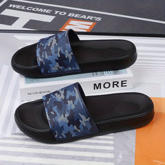 Men's Camo Lightweight Non-Slip Open-Toe Slides for Bathroom Beach