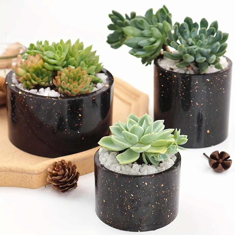 3pcs Silicone Flower Pot Molds Tea Lamp Candlestick Concrete Resin Molds