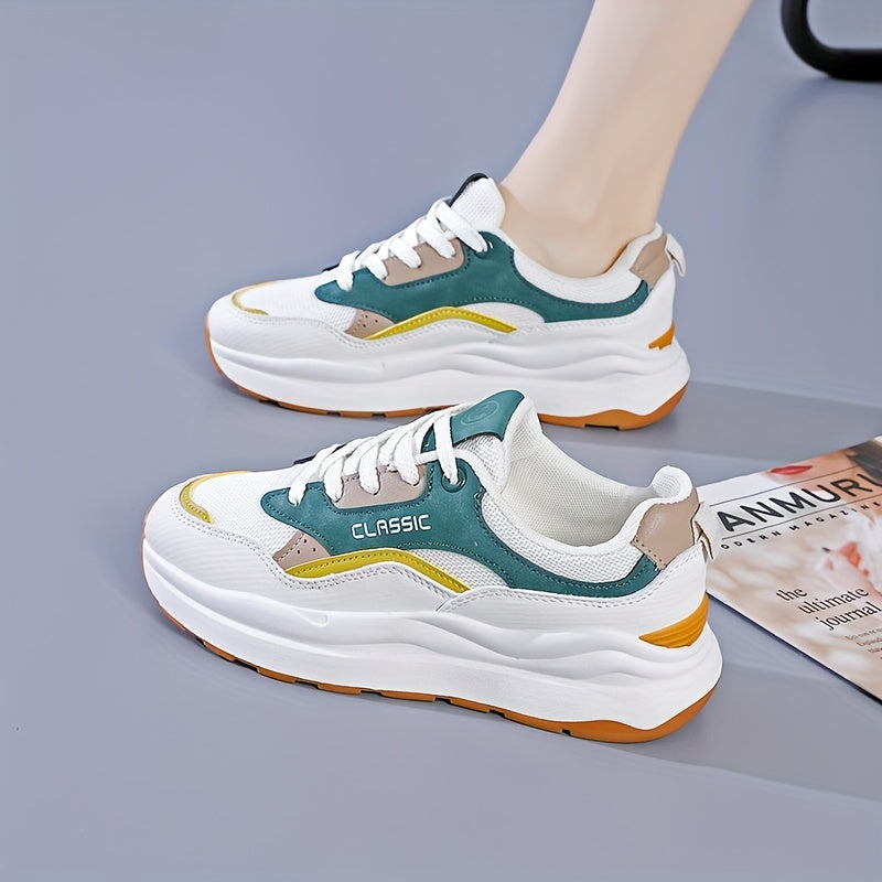 Women's Lace-Up Non-Slip Running Shoes Soft Sole Sneakers