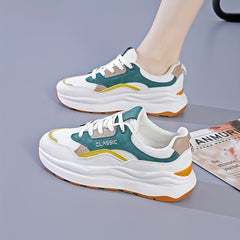 Women's Lace-Up Non-Slip Running Shoes Soft Sole Sneakers