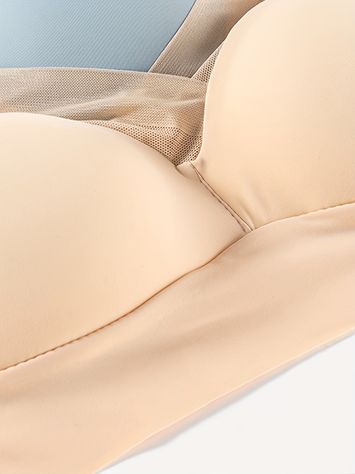 4pcs Contrast Mesh Wireless Push Up Bras Breathable Women's Lingerie