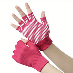 Yoga Half Finger Gloves Non slip Solid Fingerless Gloves for Training Cycling