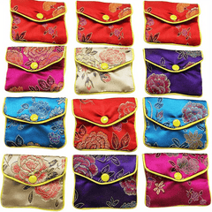 12pcs Jewelry Silk Purse Pouch Gift Bags Random Colors