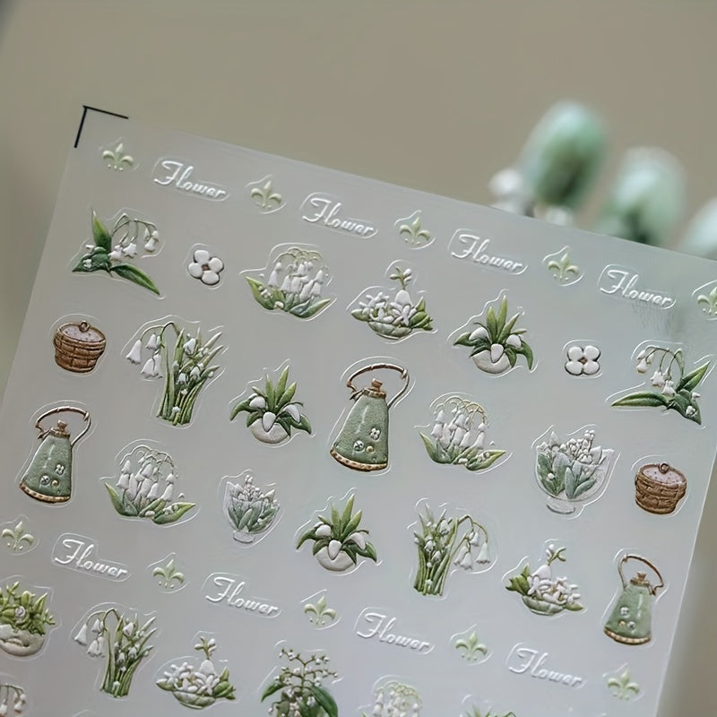 3D Art Stickers Embossed Nail Art Decoration Stickers