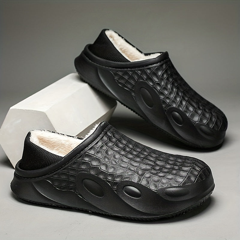 Men's Cozy Fuzzy Slippers Plush Non-Slip Home Shoes