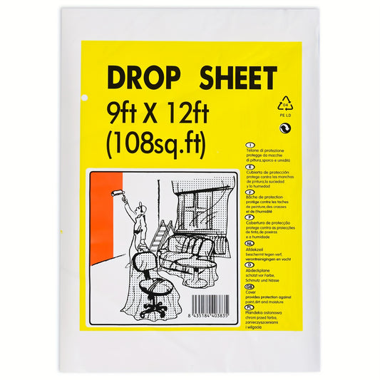Clear Plastic Drop Cloth 9x12 Feet Waterproof Dust Proof Furniture Cover Tarps