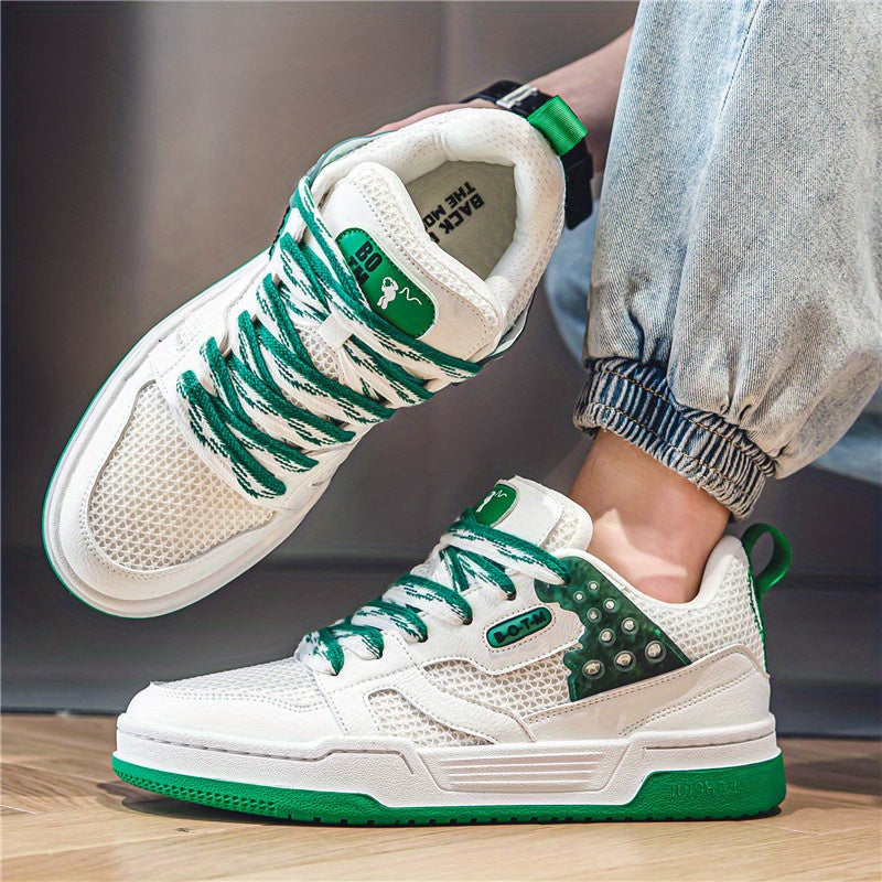 Men's Mesh Lace up Skate Shoes Casual Anti skid Sneakers