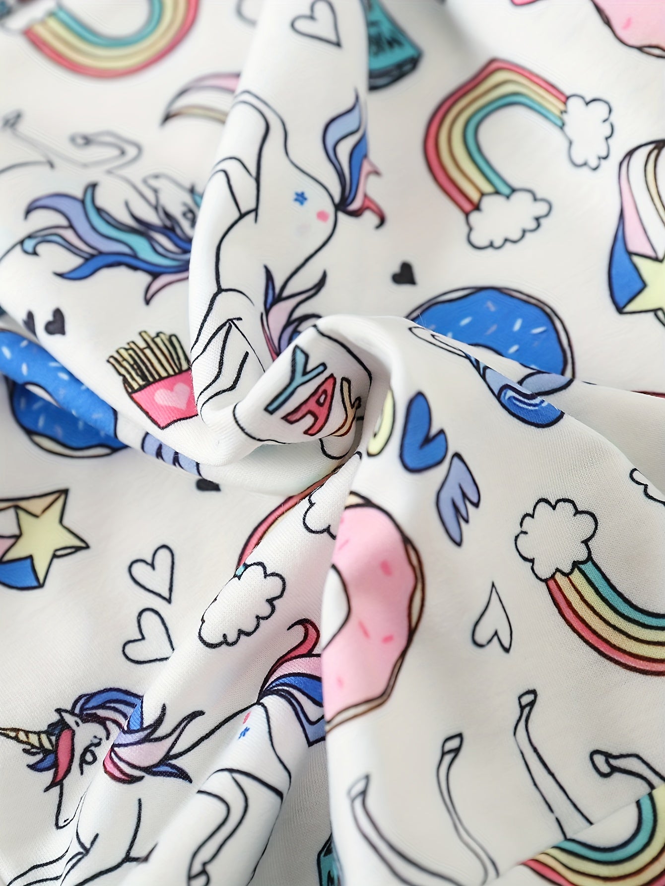 3 Pk Girls' Cartoon Unicorn Sweatshirts Set
