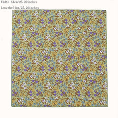 Floral Print Square Scarf Solid Bandana Women Head Wrap Necke...