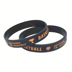 Basketball Silicone Bracelet with Motivational Sayings for Teams