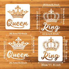 2pcs PET Hollow Out Drawing Stencils Crown Christmas Thanksgiving Craft Supplies