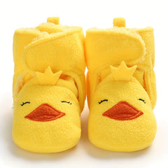 Baby Girls Cartoon Animal Boots Non Slip Warm Fleece Toddler Shoes