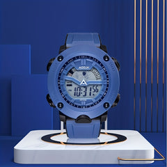 Round Electronic Sports Watch With Dual Display