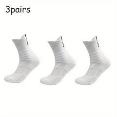 Men's Mid Crew Sport Socks, 3 Pairs, Sweat Absorbing, Comfy, Breathable