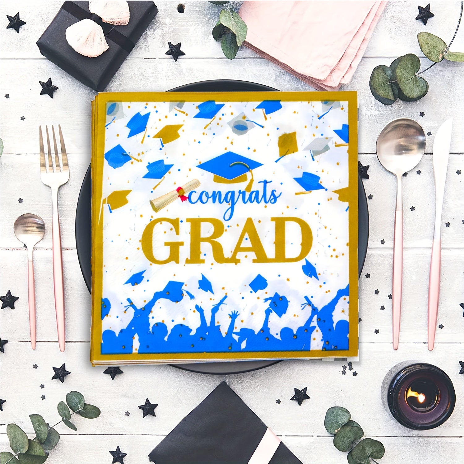 Congrats Grad Napkins - Graduation Party Supplies - Graduation Table Decorations