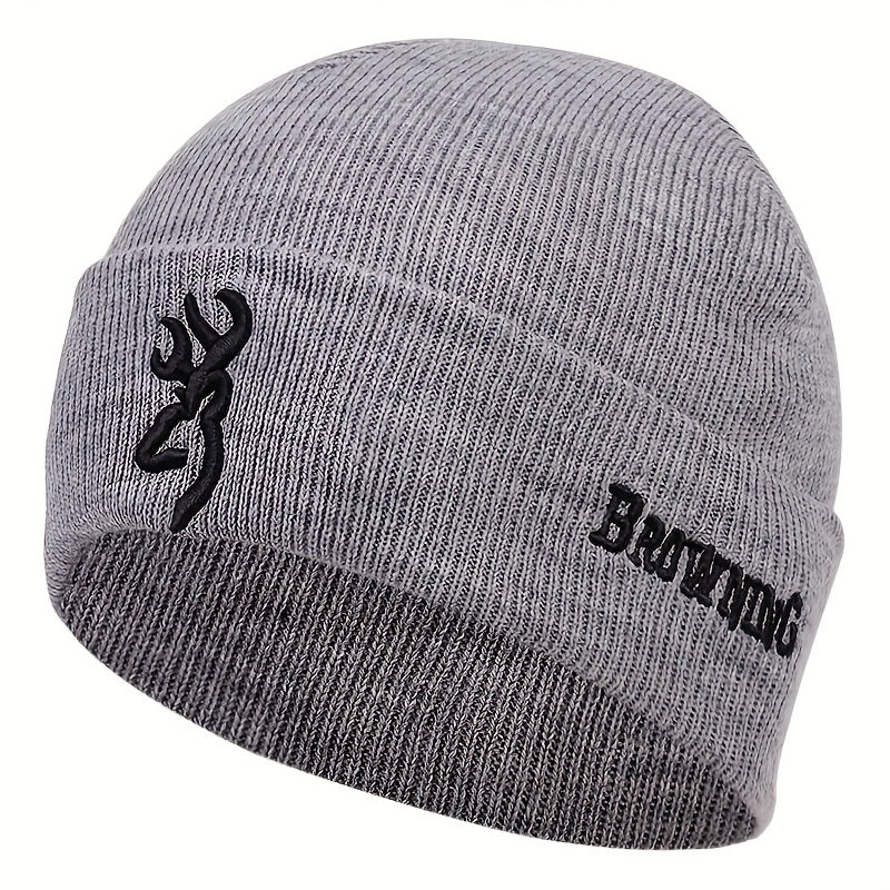 Men's Letter Knitted Hat Warm Skull Cap