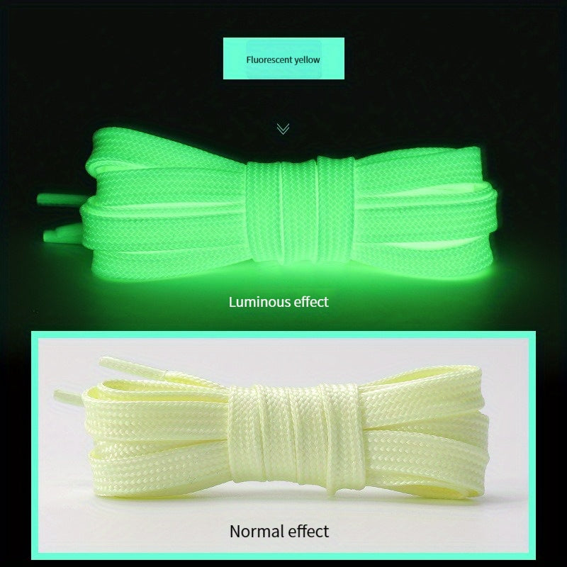 Luminous Reflective 8mm Polyester Shoelaces For Sneakers Canvas Shoes