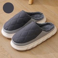 Plaid Nylon Cozy Slippers Soft Plush Lining