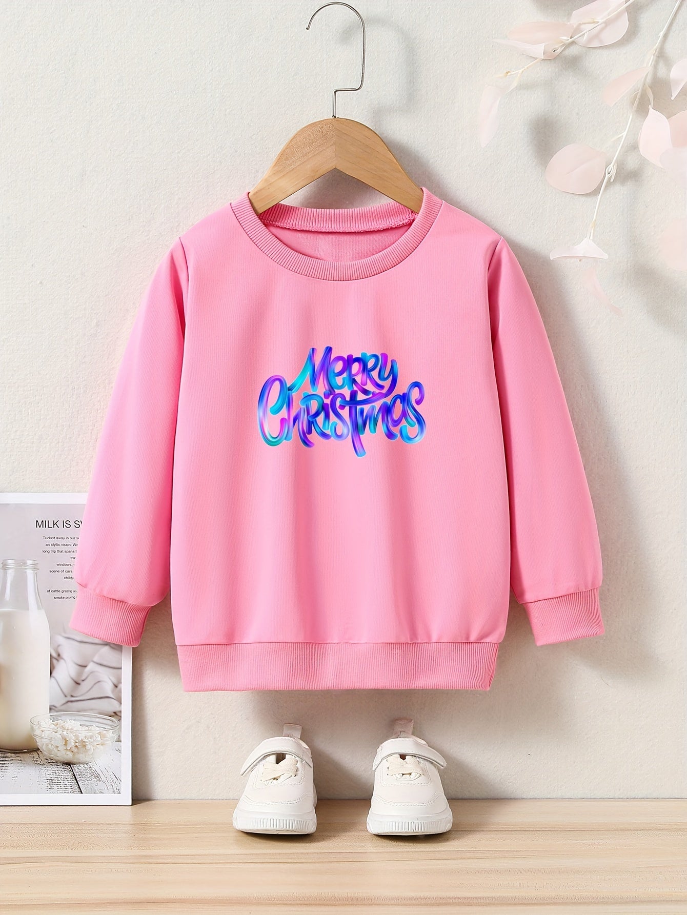 Comfy Xmas Print Sweatshirt Top Girls Gift Sports