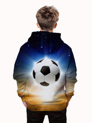 Football 3D Print Boy's Hoodie Kids Casual Long Sleeve Outdoor Clothes