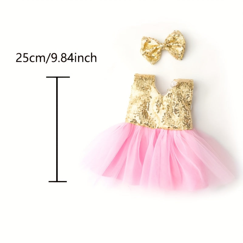 Peach & Yellow Tulle Skirt Doll Clothes for 17-18 Inch Girl Reborn Dolls